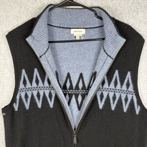 Tyler Boe Sweater Vest Women's Size XL 100% Cashmere Black Zip Up Front